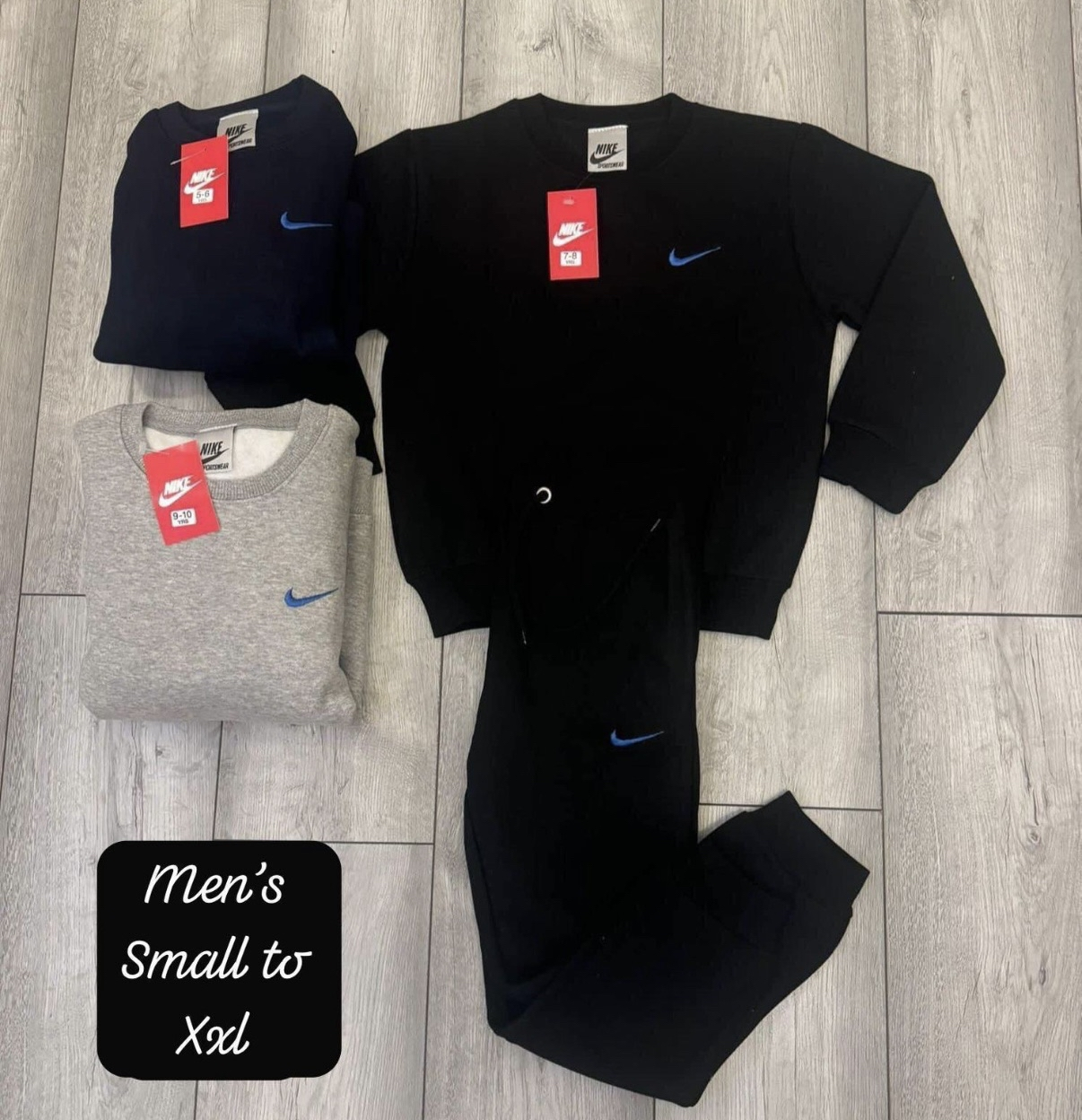 Nik plain blue tick tracksuit